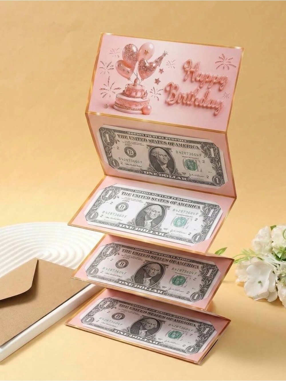 Pink Birthday Card Pack - Money Holder with Envelope. - Picture 5 of 8